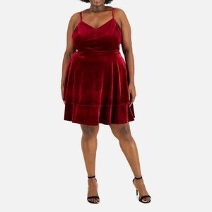 Elegant Red Velvet Dress